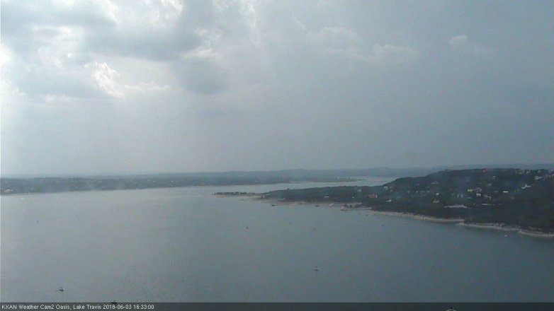 Lake Travis webcam, June 3, 2018 3:35 PM CT