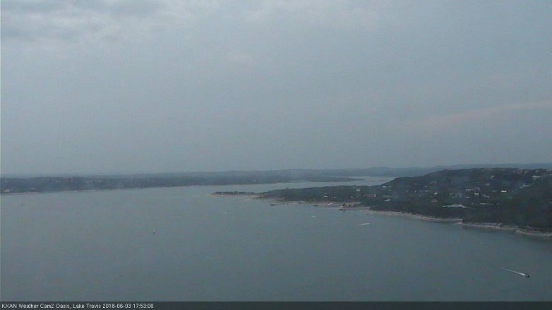 Lake Travis webcam, June 3, 2018 4:55 PM CT