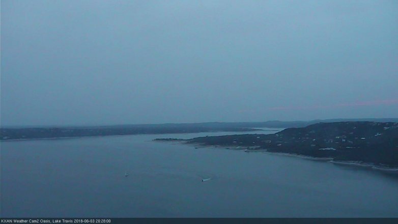 Lake Travis webcam, June 3, 2018 7:30 PM CT