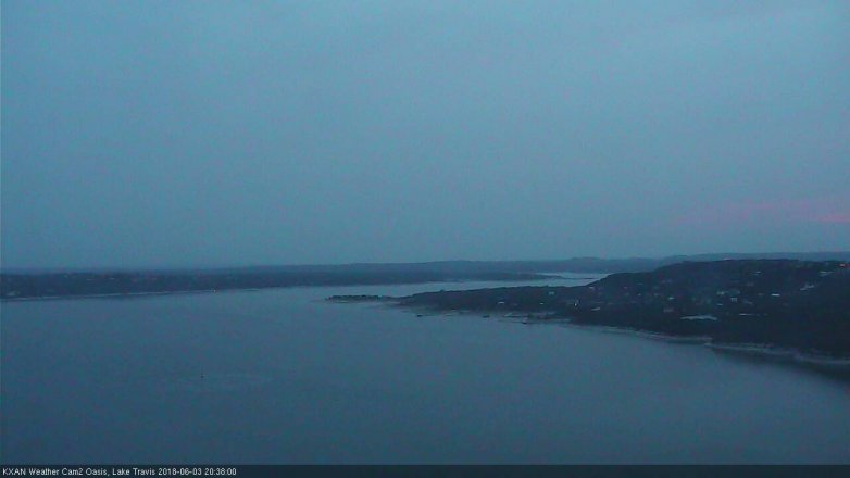 Lake Travis webcam, June 3, 2018 7:40 PM CT