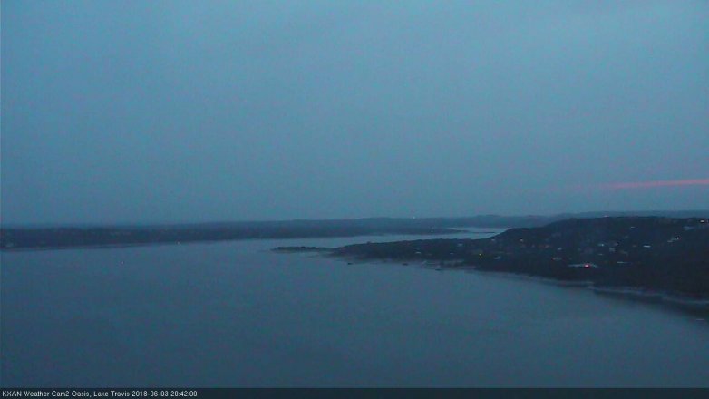 Lake Travis webcam, June 3, 2018 7:45 PM CT