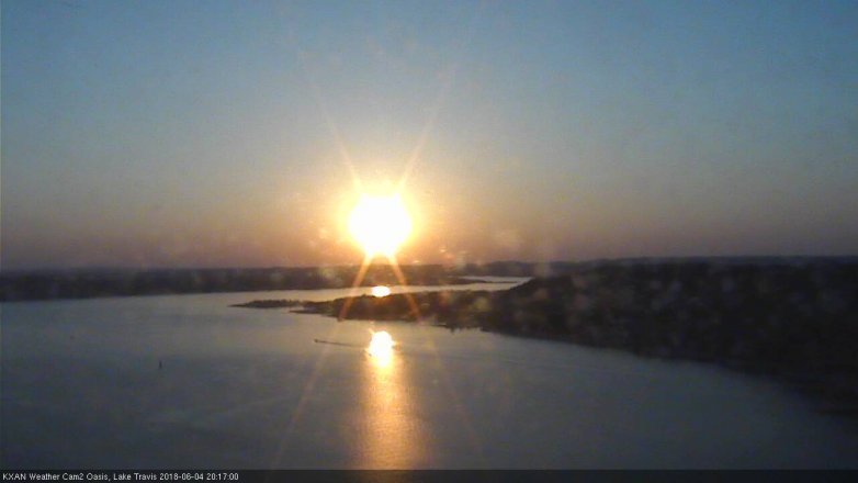 Lake Travis webcam, June 4, 2018 7:20 PM CT