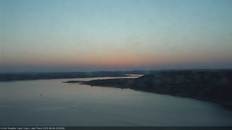 Lake Travis webcam, June 4, 2018 7:40 PM CT