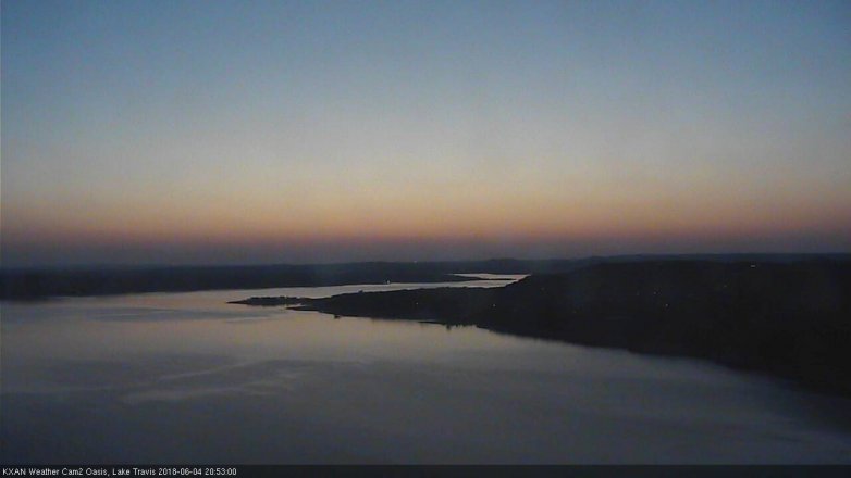 Lake Travis webcam, June 4, 2018 7:55 PM CT