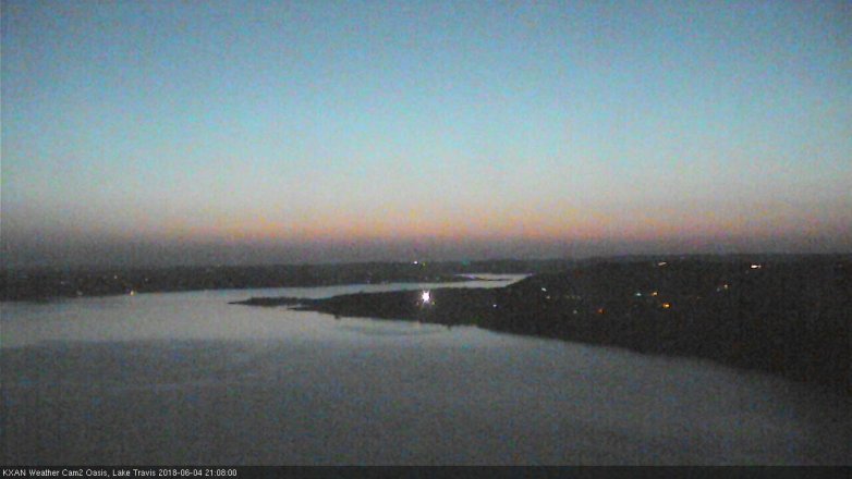 Lake Travis webcam, June 4, 2018 8:10 PM CT