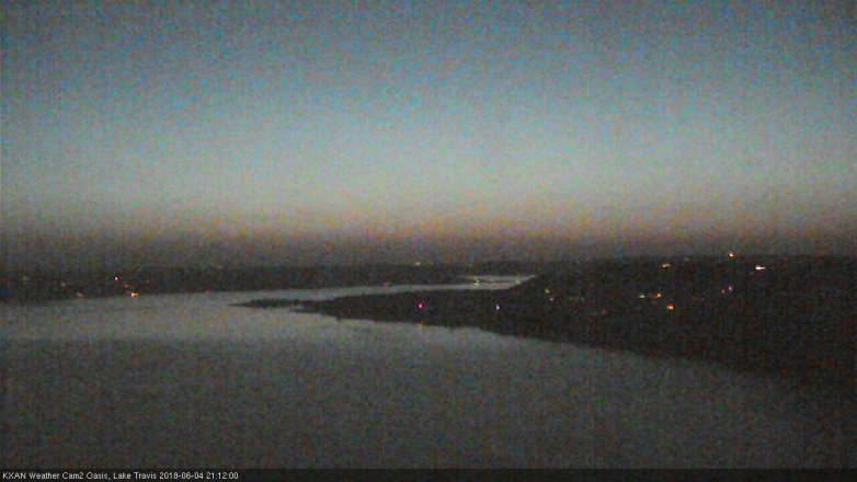 Lake Travis webcam, June 4, 2018 8:15 PM CT