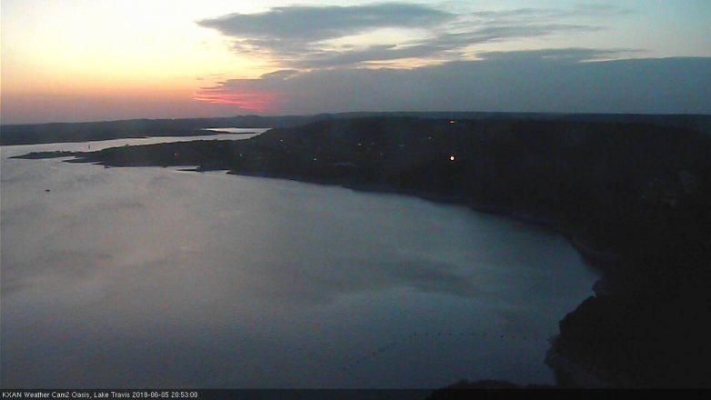 Lake Travis webcam, June 5, 2018 7:55 PM CT