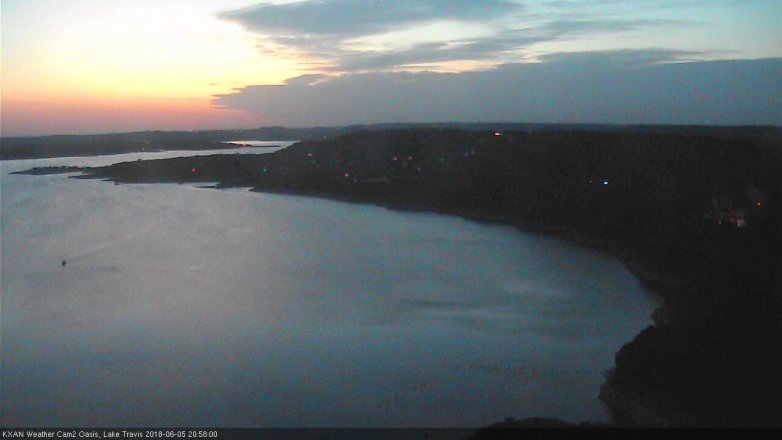 Lake Travis webcam, June 5, 2018 8:00 PM CT