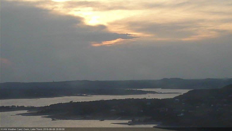 Lake Travis webcam, June 6, 2018 7:10 PM CT