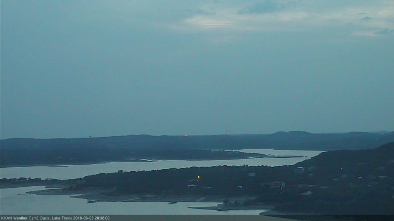 Lake Travis webcam, June 6, 2018 7:40 PM CT