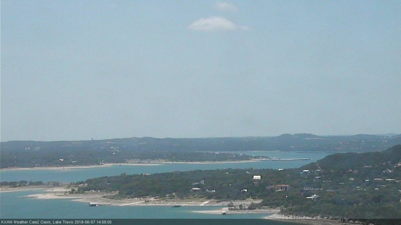 Lake Travis webcam, June 7, 2018 1:10 PM CT