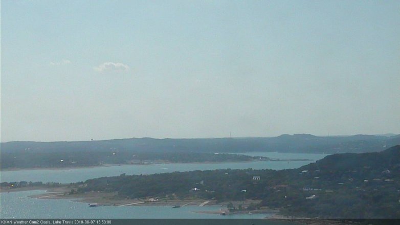 Lake Travis webcam, June 7, 2018 3:55 PM CT