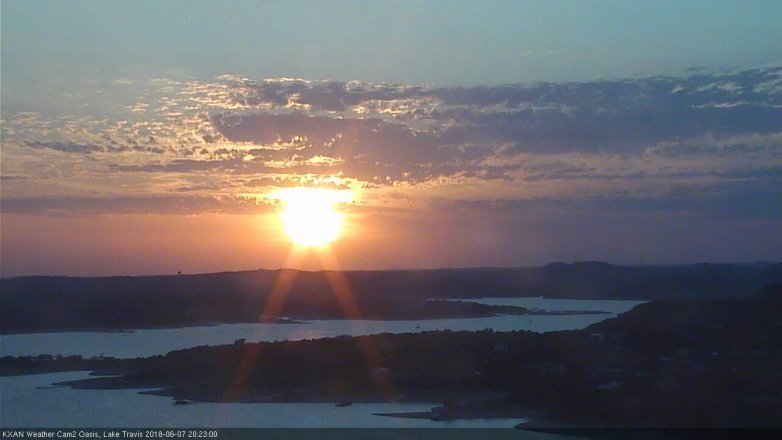 Lake Travis webcam, June 7, 2018 7:25 PM CT