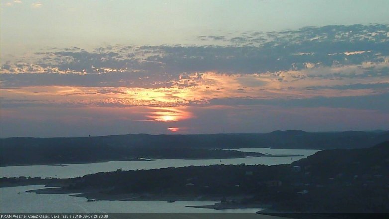 Lake Travis webcam, June 7, 2018 7:30 PM CT