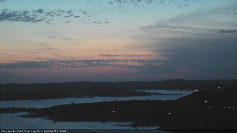 Lake Travis webcam, June 7, 2018 8:05 PM CT