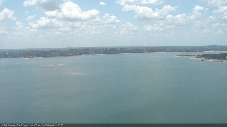 Lake Travis webcam, June 8, 2018 1:10 PM CT