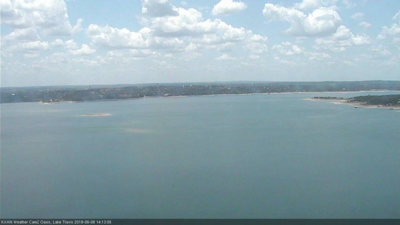 Lake Travis webcam, June 8, 2018 1:15 PM CT