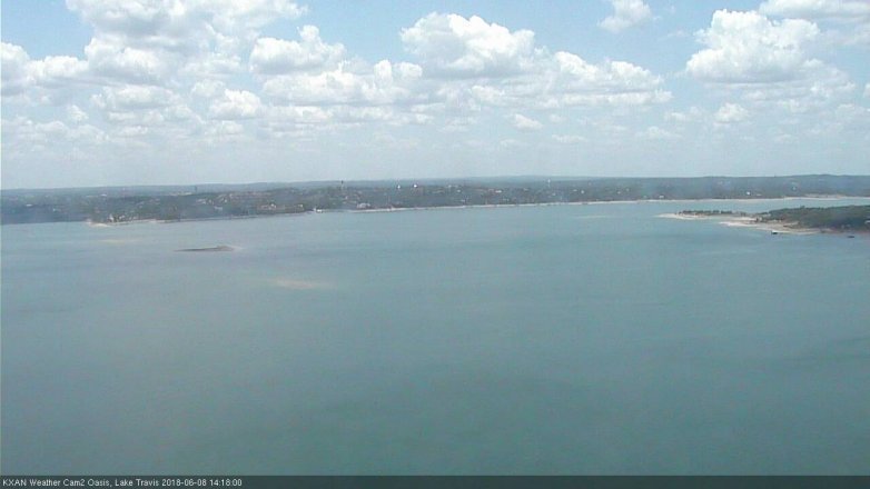 Lake Travis webcam, June 8, 2018 1:20 PM CT