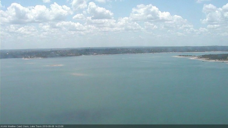 Lake Travis webcam, June 8, 2018 1:25 PM CT