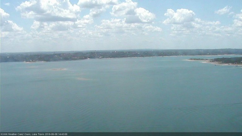 Lake Travis webcam, June 8, 2018 1:45 PM CT