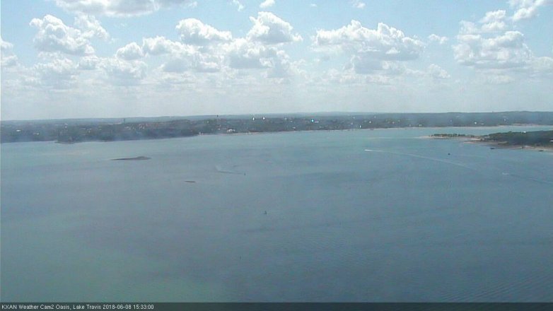 Lake Travis webcam, June 8, 2018 2:35 PM CT