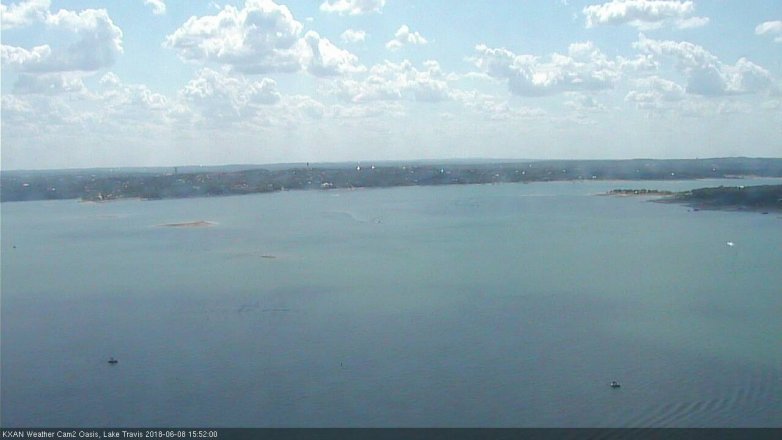 Lake Travis webcam, June 8, 2018 2:55 PM CT