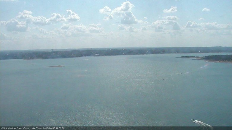 Lake Travis webcam, June 8, 2018 3:40 PM CT