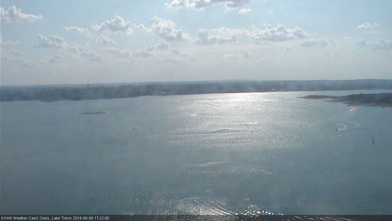 Lake Travis webcam, June 8, 2018 4:25 PM CT