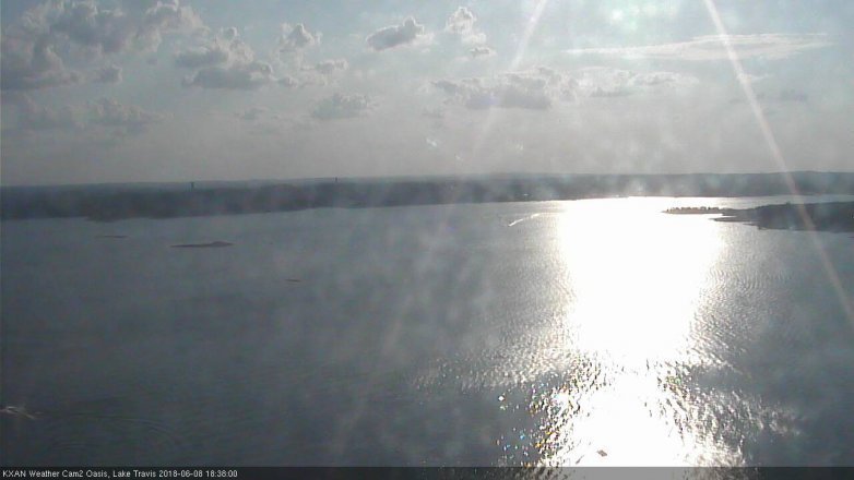 Lake Travis webcam, June 8, 2018 5:40 PM CT