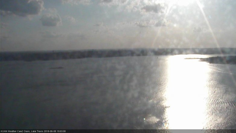 Lake Travis webcam, June 8, 2018 6:05 PM CT