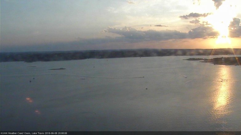Lake Travis webcam, June 8, 2018 7:10 PM CT