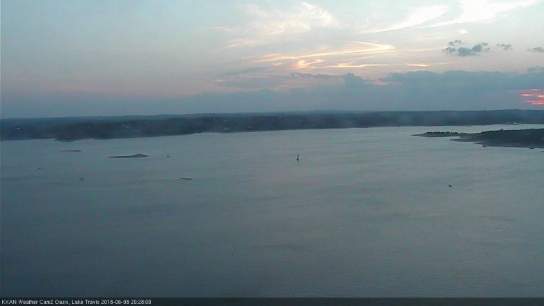 Lake Travis webcam, June 8, 2018 7:30 PM CT