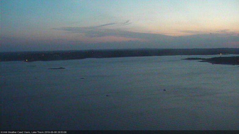 Lake Travis webcam, June 8, 2018 7:55 PM CT