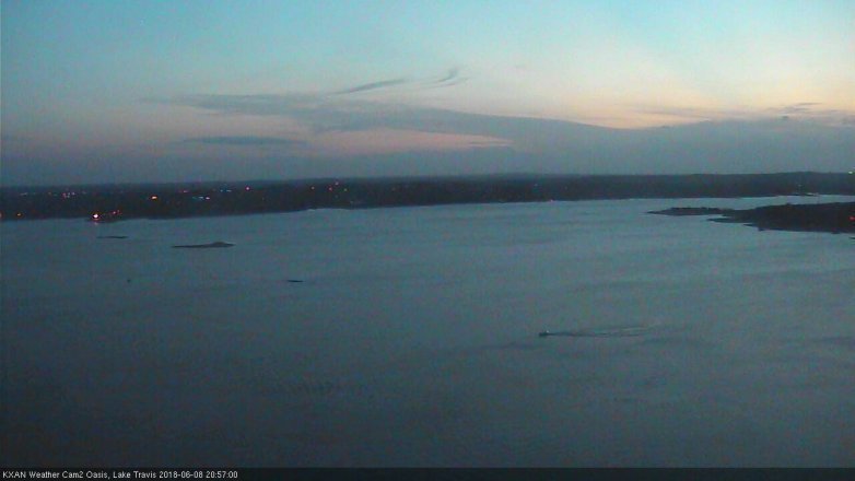 Lake Travis webcam, June 8, 2018 8:00 PM CT