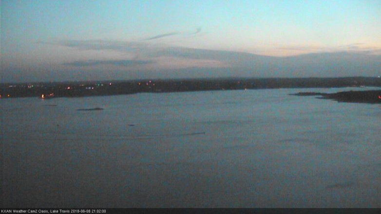 Lake Travis webcam, June 8, 2018 8:05 PM CT