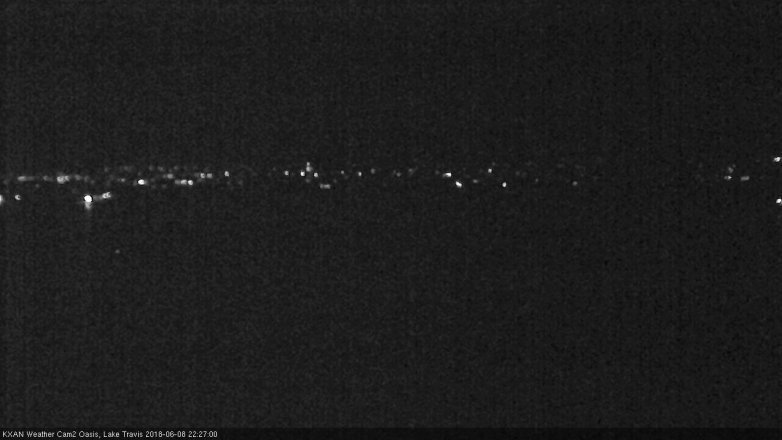 Lake Travis webcam, June 8, 2018 9:30 PM CT