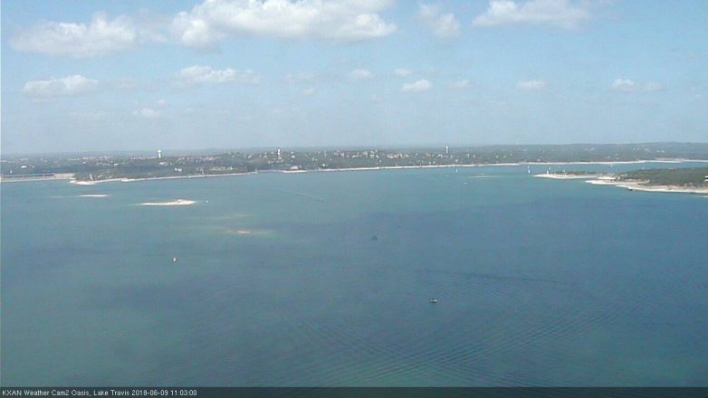 Lake Travis webcam, June 9, 2018 10:05 AM CT