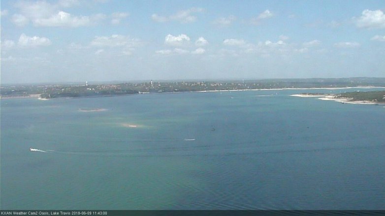 Lake Travis webcam, June 9, 2018 10:45 AM CT