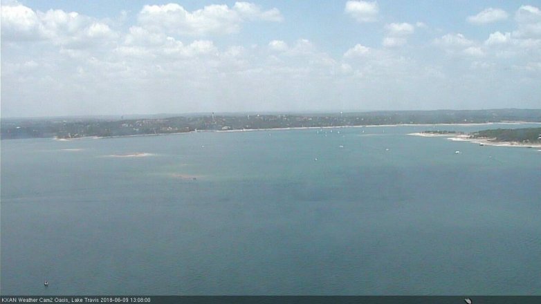 Lake Travis webcam, June 9, 2018 12:10 PM CT