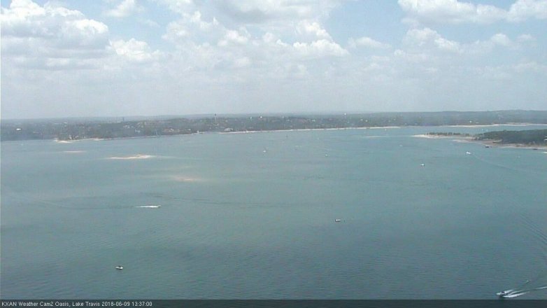 Lake Travis webcam, June 9, 2018 12:40 PM CT