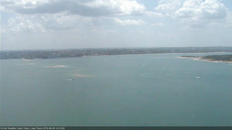 Lake Travis webcam, June 9, 2018 1:35 PM CT