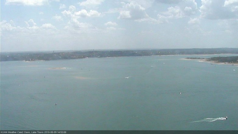 Lake Travis webcam, June 9, 2018 1:55 PM CT
