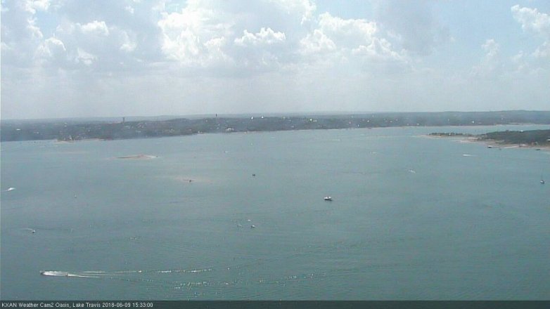 Lake Travis webcam, June 9, 2018 2:35 PM CT