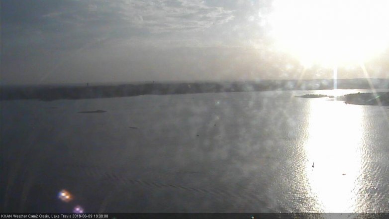 Lake Travis webcam, June 9, 2018 6:40 PM CT
