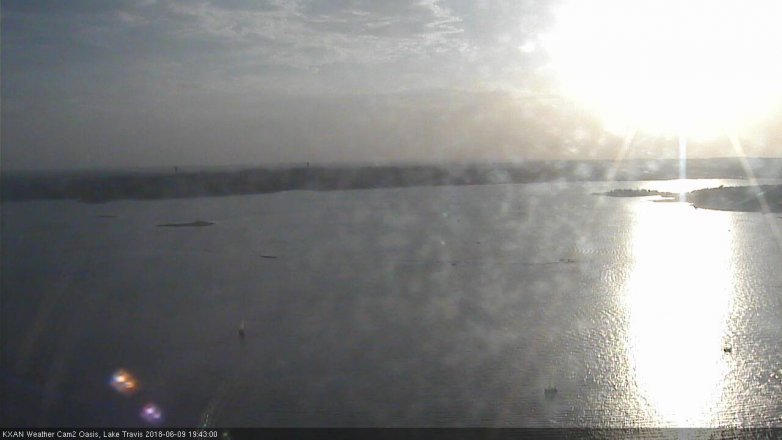 Lake Travis webcam, June 9, 2018 6:45 PM CT