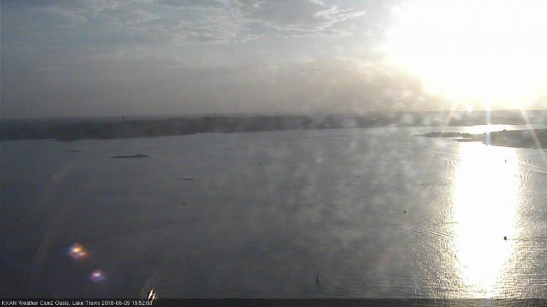Lake Travis webcam, June 9, 2018 6:55 PM CT