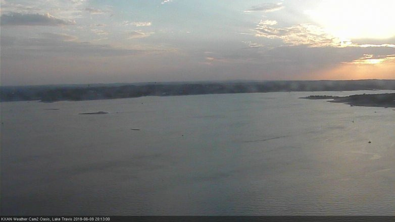 Lake Travis webcam, June 9, 2018 7:15 PM CT