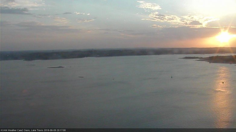 Lake Travis webcam, June 9, 2018 7:20 PM CT