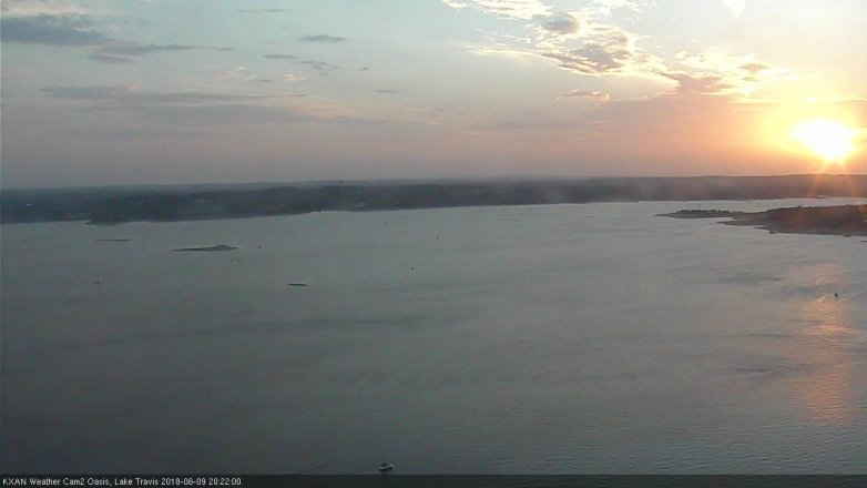 Lake Travis webcam, June 9, 2018 7:25 PM CT