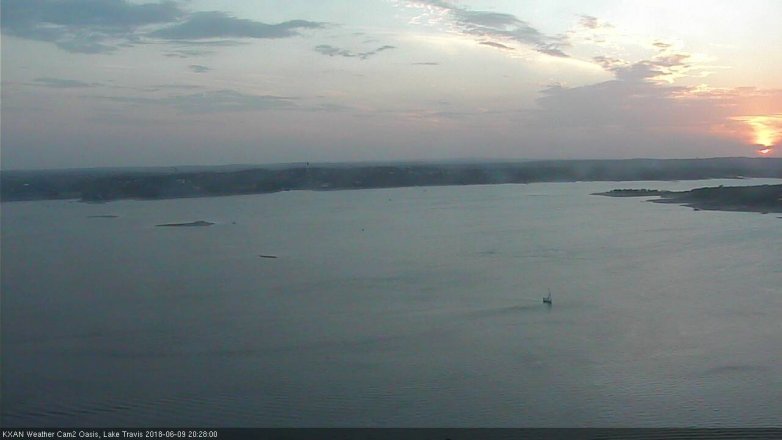 Lake Travis webcam, June 9, 2018 7:30 PM CT